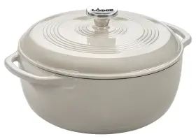 Ec6d13 Lodge Enameled Cast Iron Dutch Oven 6-quart Oyster White