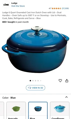 Ec6d32 Lodge Color Dutch Oven - Indigo