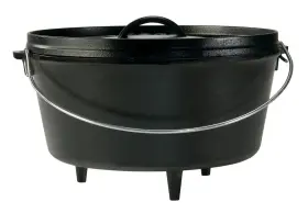 L12dco3 Lodge 12 Inch / 8 Quart Cast Iron Deep Camp Dutch Oven