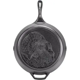 L12skwltky Lodge Pre Seasoned Cast Iron Wildlife Series Turkey Skillet 13.25 Inch