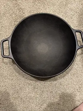 L14w Lodge Cast Iron Cooking Wok Bowl Shape Retains Heat 14 In Top X 6 Base