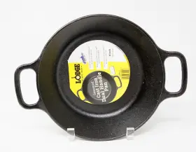 L5rpl3 Lodge Cast Iron 8 Inch Seasoned Dual Handle Pan 1-7/8 Deep Pizza Single Serv