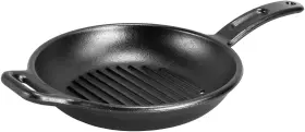 P10gr3 Lodge Bold 10 Inch Seasoned Cast Iron Grill Pan Design-forward Cookware Black