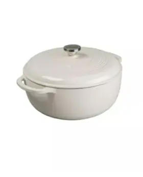 U7id100 Lodge Genuine Usa Enamel Cast Iron Dutch Oven Us Made -cloud Nine White - 7.5 Qt