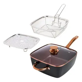 855-409 Lorna Maseko 9.5 Inch Square Chefs Pan With Steamer And Fry Basket