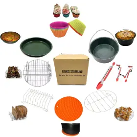 Louise Sturhling 852356007338 8 Pcs Healthy Ceramic Air Fryer Xl Accessories Set Bpa-free And Teflon-free D