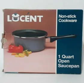 03963563011 Lucent Non-stick Cookware 1 Quart - 6 Inch Sate Blue Open Saucepan Made In Spain