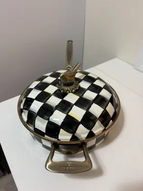 89251-40 Mackenzie-childs Courtly Check Saute Pan Skillet 3 Quart