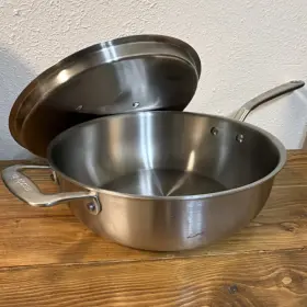 120238251 Made In 5 Quart Stainless Steel Saucier Pan With Lid Induction/electric/gas