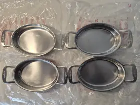 160-776110 Made In X4 18/10 Stainless Steel Oval Gratin Oven Safe Up To 750 F 7 Inch