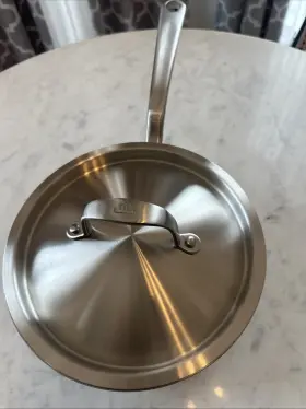 20238251 Made In Cookware Stainless Steel Saucepan 2 Quart Saucier Pan Pot Lid Silver Italy