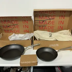 Made In 810142776479 10 Inch And 12.5 Carbon Steel Frying Pan Set With Care Kit