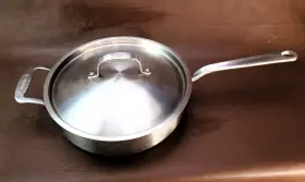 Cook-4l-ste-iss Made In Cookware 3.5 Quart Stainless Steel Saute Pan 5 Ply Clad With Lid