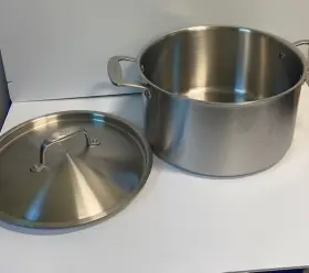 Ncsp8 Made In 8 Quart Stainless Steel Stockpot With Lid Easy Clean - Silver