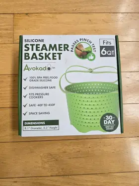 Mainstays 849434033655 Avocado Green 6 Quarter Silicone Steamer Basket Nwt