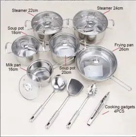 Ms15-042-994-02 Mainstays Ms1504299402 Stainless Steel Kitchen Cookware Set - 18 Piece