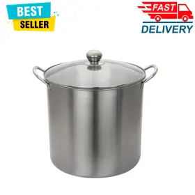 Mainstays Ms51100026269 21.5 Quart Stainless Steel Canner Water Bath Steam Canning Pot Glass Lid
