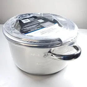 Ms54100129612md Mainstays Stainless Steel 5-quart Dutch Oven With Glass Lid Riveted Handles