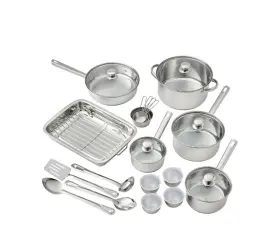 Ms81-080-305-23 Mainstays 24 Piece Oven Safe Stainless Steel Cookware Set