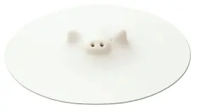 K900 Marna 735533018054 Pig Drop Lid Large 8.5 Inches 21.5 Cm Silicone/white Heated/microw