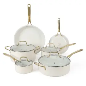 Martha Stewart 085081584571 Lockton Premium Nonstick Pfa Free Ceramic Interior 10 Piece Heavy Gauge Ename