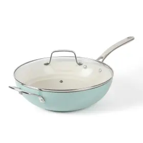 Martha Stewart 085081594716 Lockton 12 Inch Essential Multipurpose Heavy Gauge Aluminum Frypan/wok Pan With Pfa