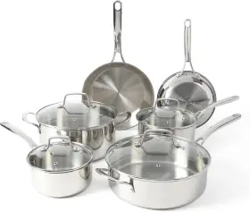 128949.10 Martha Stewart Castelle 10 Piece Stainless Steel Cookware Set - Silver