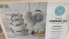 141567.10 Martha Stewart Heathland Nonstick Pfa Free Ceramic Interior 10-pc Cookware Set
