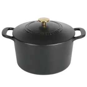B0bnk26m82 Martha Stewart Gatwick 7-quart Enamel Cast Iron Dutch Oven Pot Lid Matte Black