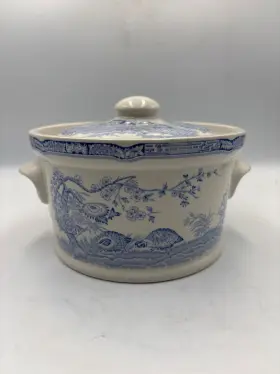 684771 Masons Furnivals Quail Blue 1.5 Quart Covered Pot