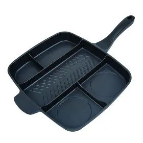 Masterpan 789185526122 Master Pan Non-stick Divided Grill/fry/oven Meal Skillet 15 Inch Black