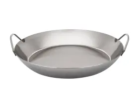 Matfer 334490620538 Bourgeat Black Carbon Steel Paella Pan 17 3/4 Inch