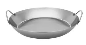 062052 Matfer Bourgeat 15 3/4 Inch Black Carbon Steel Paella Pan Professionally Seasoned