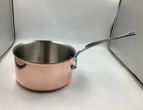 051020 Mauviel M 6s 6-ply Polished Copper And Stainless Steel Sauce Pan With Lid 3.4-qt