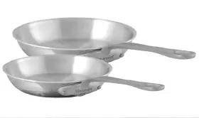 320003 Mauviel Mftcook Sb 5-ply Polished Stainless Steel 2-piece Frying Pan Set