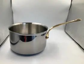 351024 Mauviel Mftcook B 5-ply Polished Stainless Steel Sauce Pan 6.4-qt