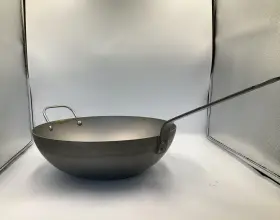 363230 Mauviel Msteel Black Carbon Steel Wok With Iron Handle 11.8- Inch Made In France