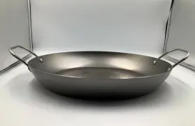 363736 Mauviel Msteel Black Carbon Natural Nonstick Paella Pan 14.2-in