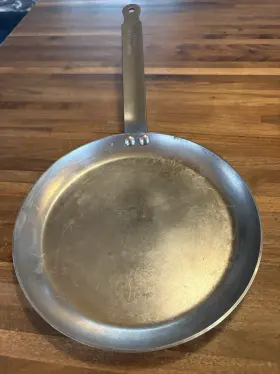365324 Mauviel 1830 Made In France Msteel Crepe Pan With Handle Skillet Cooking Vtg