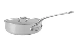 501125 Mauviel Mfturban 3 Saute Pan With Lid Cast Stainless Steel Handle 3.2-qt
