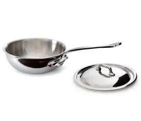 5212.25 Mauviel Mftcook 3.4 Quart Stainless Steel Curved Splayed Saute Pan With Lid