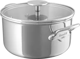 5231.79 Mauviel Mftcook Stainless Steel Casserole Dish With Glass Lid 11 Inch