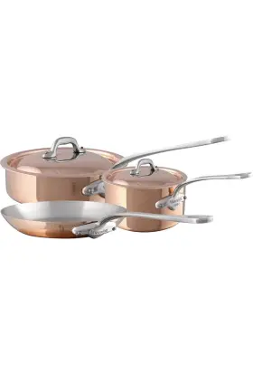 610042 Mauviel Mftheritage 150 S 1.5mm Polished Copper And Ss 5 Piece Cookware Set New