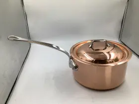 611081 Mauviel Mftheritage 150 S 1.5mm Polished Copper Sauce Pan 3.4-qt