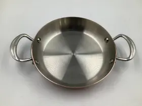 612720 Mauviel Mftheritage 150 S 1.5mm Polished Copper And Stainless Steel Round Pan. 7.8 Inch