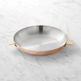 652435 Mauviel Art Dec Copper And Stainless Steel Oval Pan Brass Handles 13.8-in