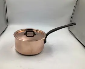 654017 Mauviel Mfthertiage M250c Saucepan With Lid 1.9 Quart