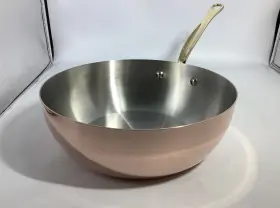 671224 Mauviel Mftheritage 150 B Copper Curved Splayed Saute Pan 3.7- Quart Made In France