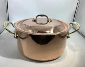 672224 Mauviel Mftheritage 150 B Polished Copper And Stainless Steel Stewpan 6.3-qt