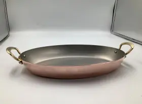 672425 Mauviel Mftheritage 150 B Polished Copper And Stainless Steel Oval Pan 9.8 In
